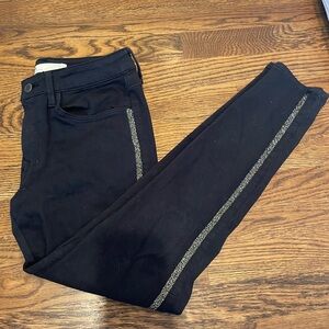 Zara Black Jeans side sparkle strips